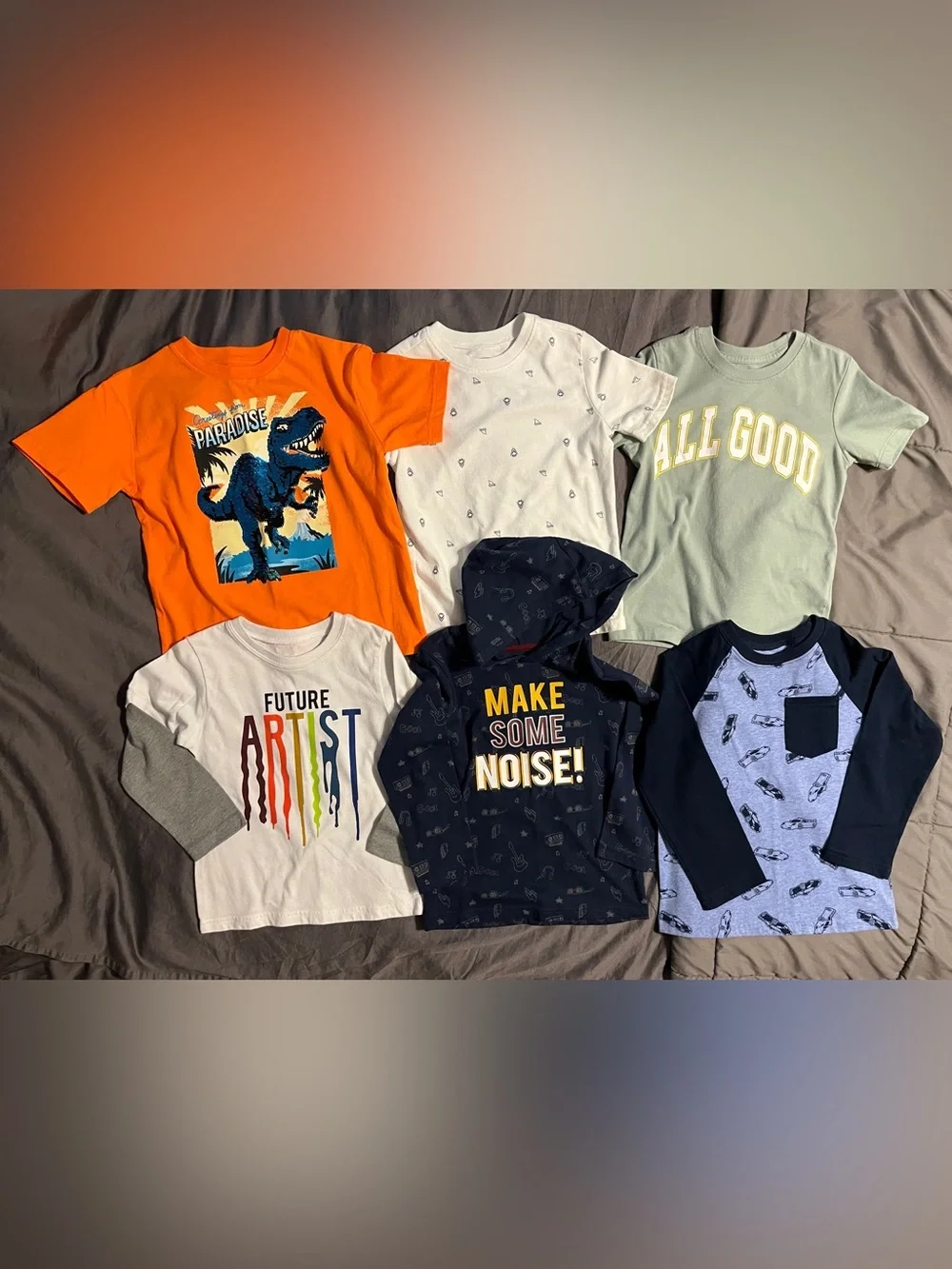 Lot of boys tees, long sleeve & short sleeve shirts, size 5/5T